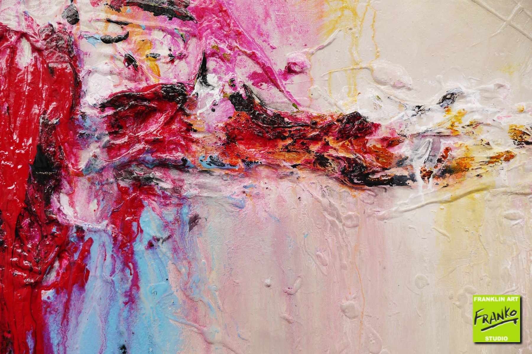 Pastel Neverland 140cm x 100cm Cream Pink Textured Abstract Painting (SOLD)