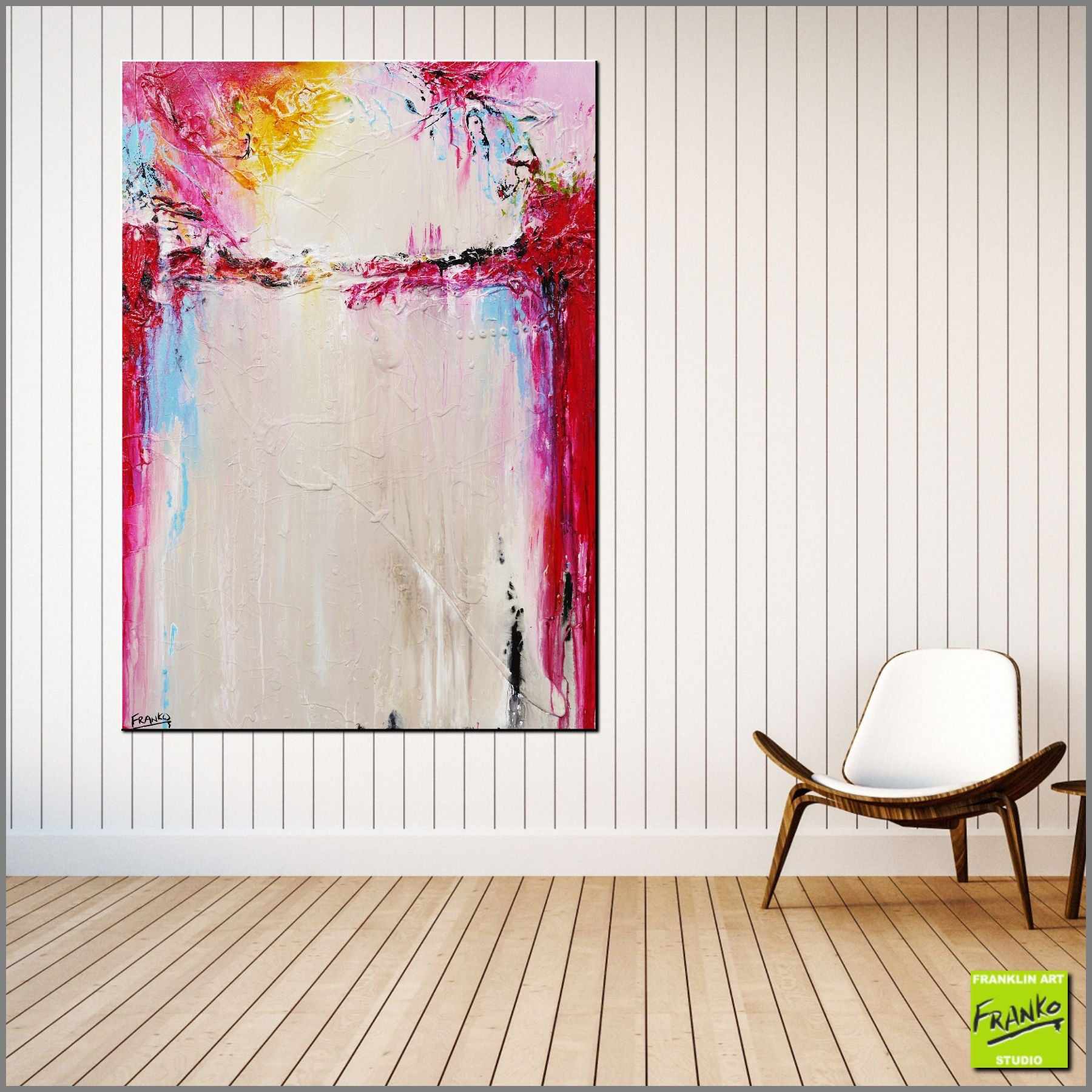 Pastel Neverland 140cm x 100cm Cream Pink Textured Abstract Painting (SOLD)-Abstract-Franko-[Franko]-[huge_art]-[Australia]-Franklin Art Studio