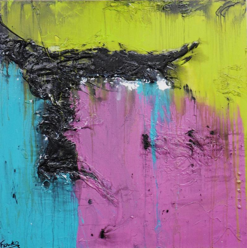 Pastel Patch 100cm x 100cm Blue Purple Green Abstract Painting (SOLD)-abstract-Franko-[Franko]-[Australia_Art]-[Art_Lovers_Australia]-Franklin Art Studio