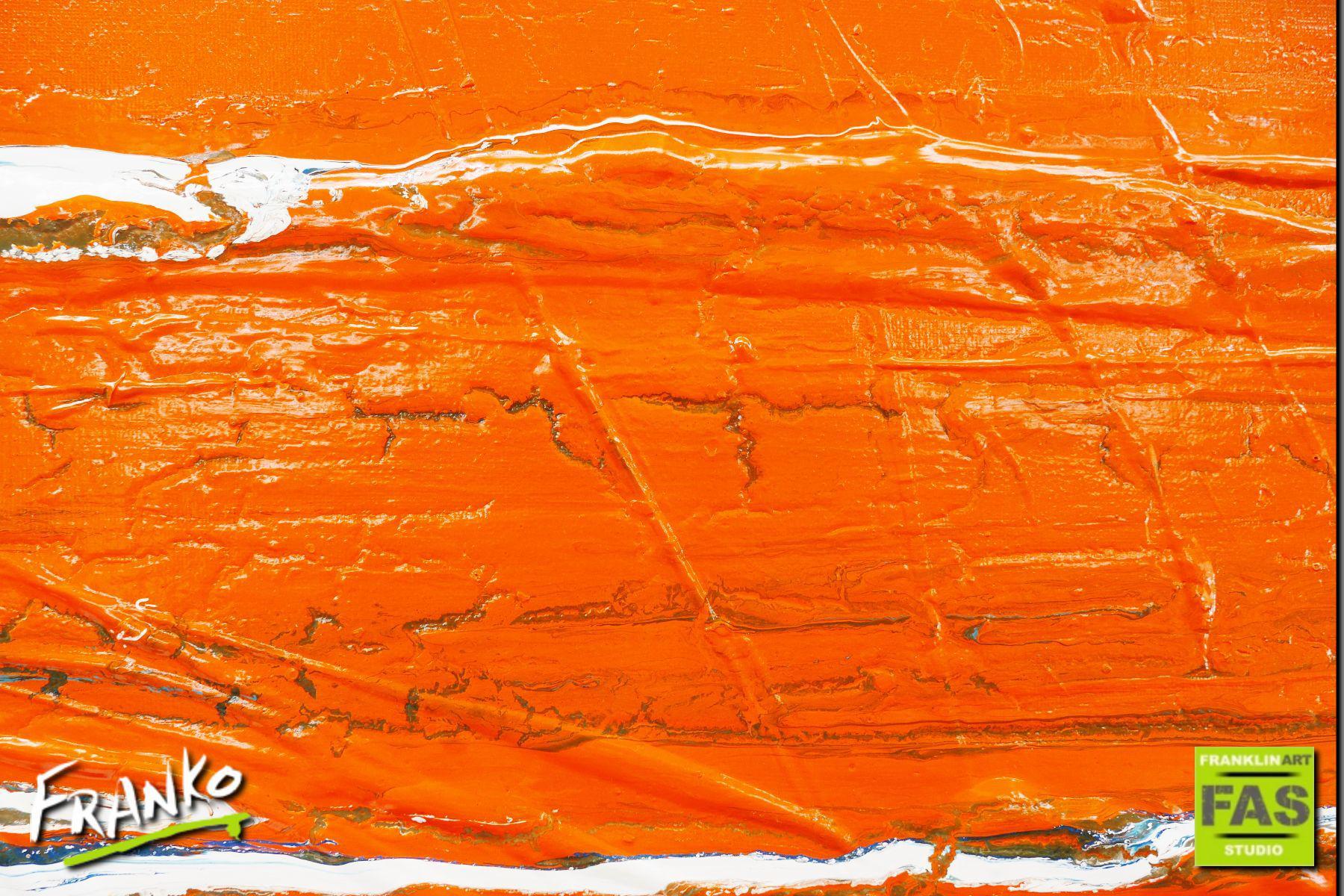 Peeled Oranges 160cm x 60cm Blue Orange Abstract Painting (SOLD)-Abstract-[Franko]-[Artist]-[Australia]-[Painting]-Franklin Art Studio