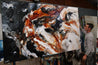 Peppered Oxide 250cm x 150cm White Oxide Black Textured Abstract Painting (SOLD)-Abstract-[Franko Artist]-[Gold Coast]-[Brisbane]-[Huge]-Franklin Art Studio