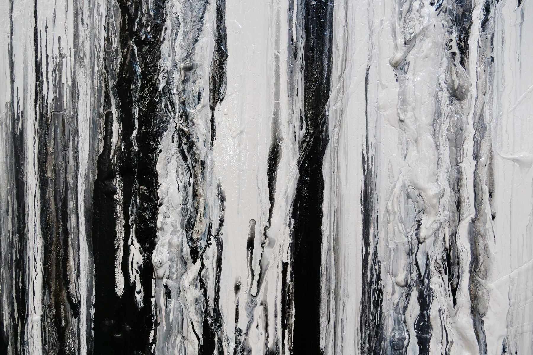 Physics 160cm x 100cm Black White Textured Abstract Painting (SOLD)