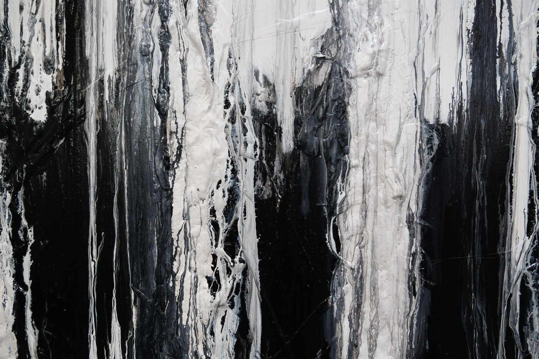 Physics 160cm x 100cm Black White Textured Abstract Painting (SOLD)