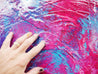 Pink Twizzle 200cm x 80cm Pink Blue Abstract Painting (SOLD)-Abstract-[Franko]-[Artist]-[Australia]-[Painting]-Franklin Art Studio