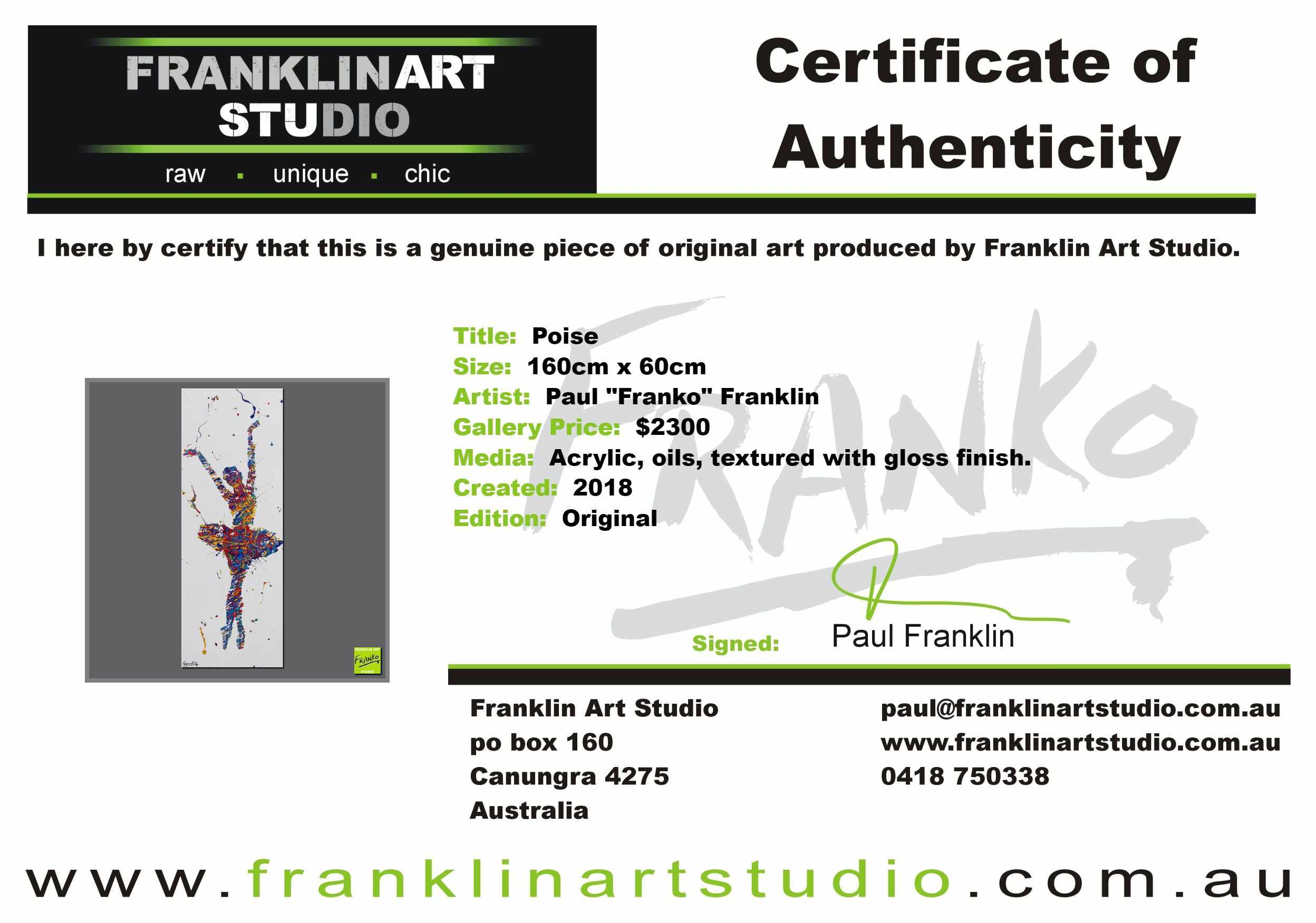 Poise 160cm x 60cm Ballerina Urban Pop Art Painting (SOLD)-urban pop-Franko-[franko_art]-[beautiful_Art]-[The_Block]-Franklin Art Studio