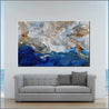 Pooling Blu 160cm x 100cm Cream Blue Textured Abstract Painting (SOLD)-Abstract-Franko-[huge]-[Australian]-[best Selling]-Franklin Art Studio