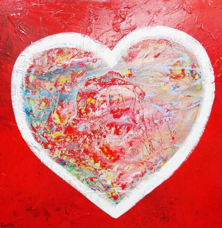 Potpourri 120cm x 120cm Love Heart Pop Art Painting (SOLD)-urban pop-Franko-[Franko]-[Australia_Art]-[Art_Lovers_Australia]-Franklin Art Studio