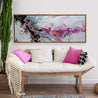 Pretty in Pink 160cm x 60cm Pink White Textured Abstract Painting (SOLD)-Abstract-Franko-[Franko]-[huge_art]-[Australia]-Franklin Art Studio