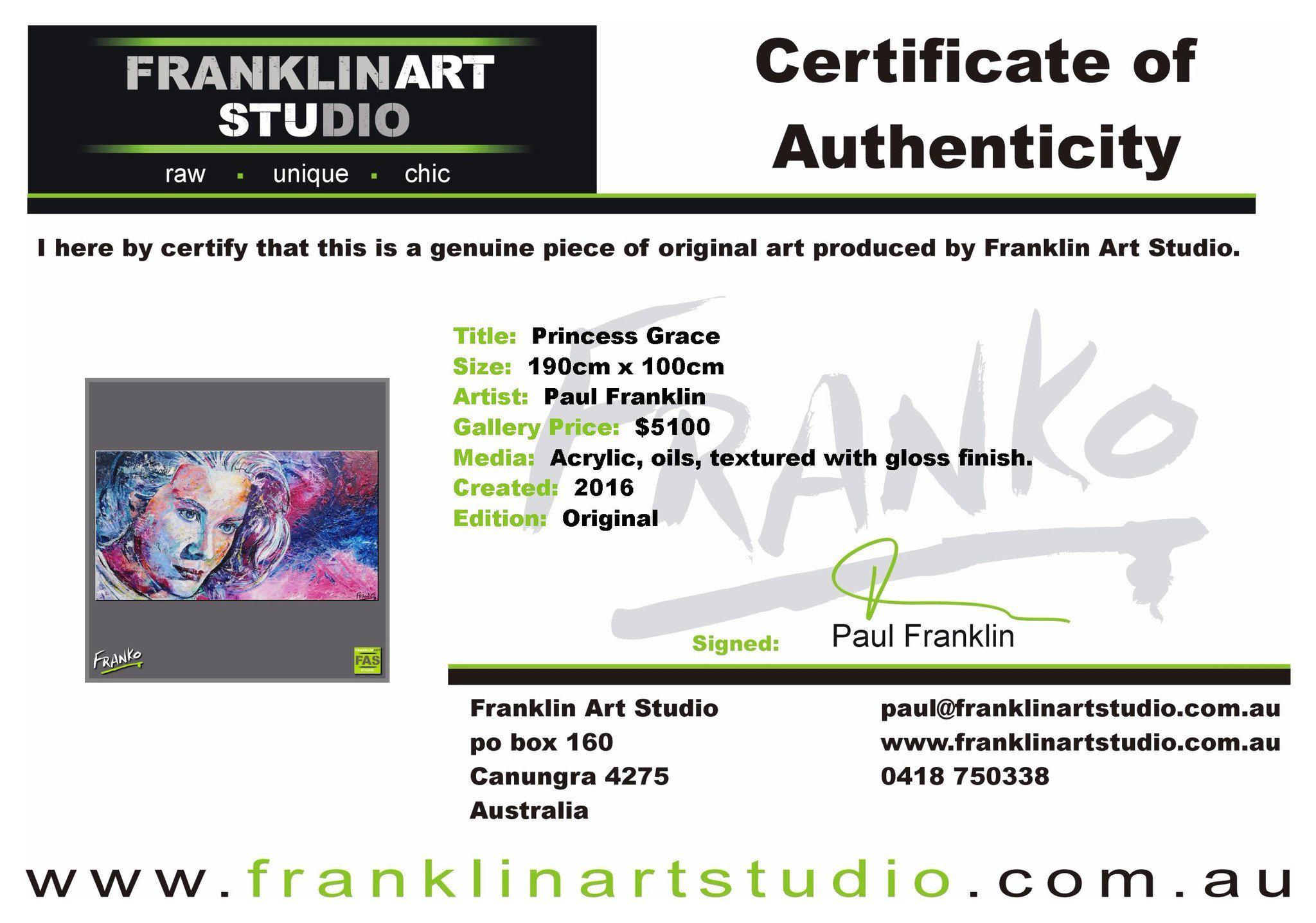 Princess Grace 190cm x 100cm Grace Kelly Painting (SOLD)-abstract realism-Franko-[franko_artist]-[Art]-[interior_design]-Franklin Art Studio