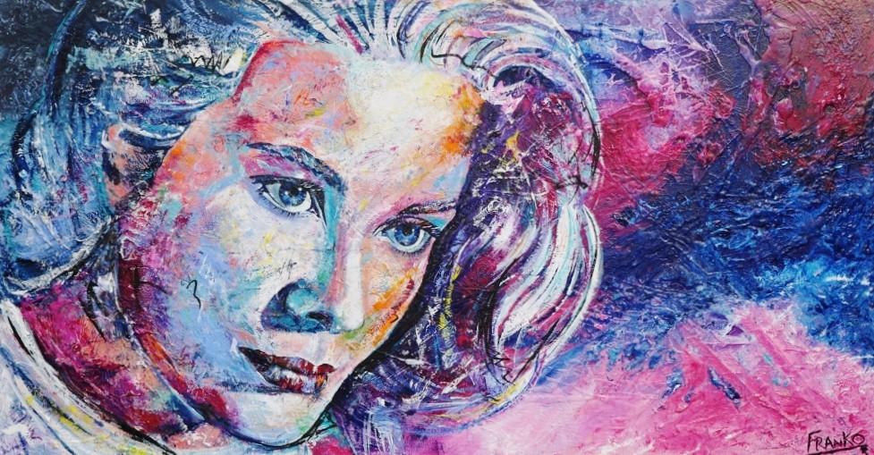 Princess Grace 190cm x 100cm Grace Kelly Painting (SOLD)-abstract realism-Franko-[Franko]-[Australia_Art]-[Art_Lovers_Australia]-Franklin Art Studio