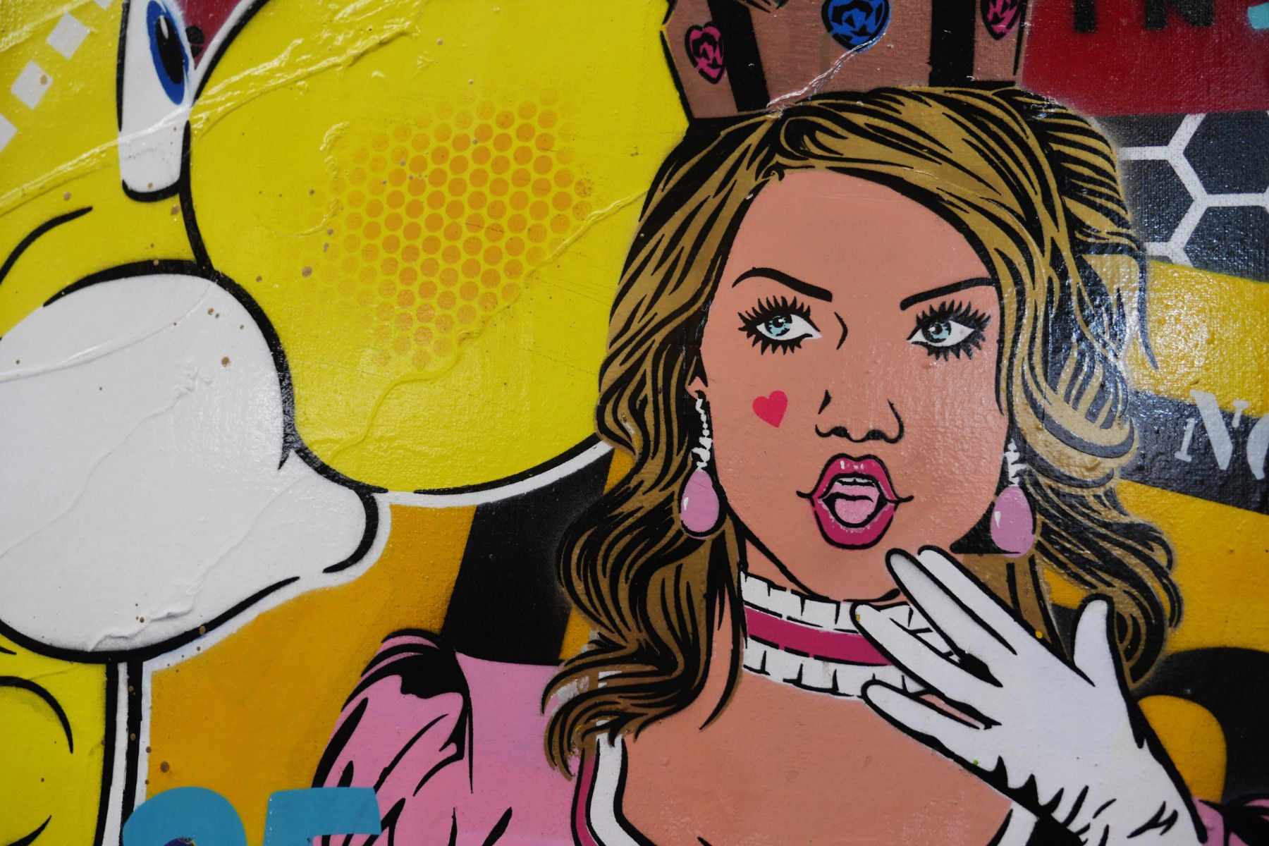 Princess Peach's Secret Love 240cm x 120cm Mario Luigi Yoshi Textured Urban Pop Art Painting
