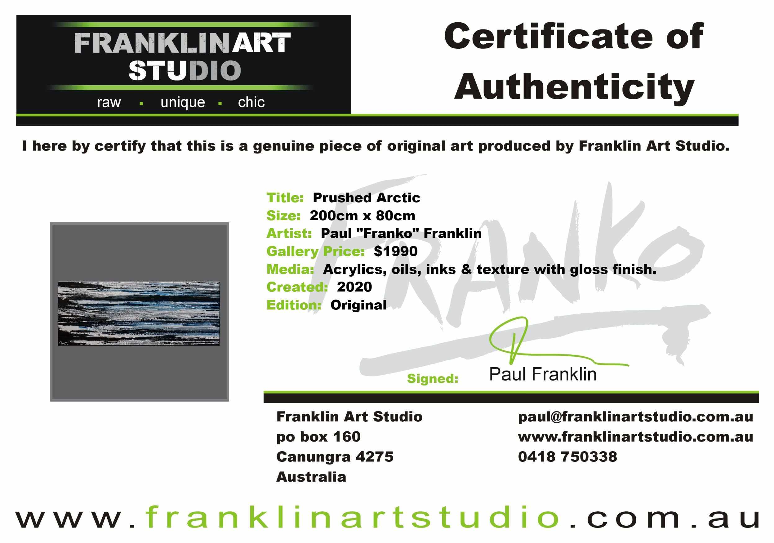 Prushed Arctic 200cm x 80cm Blue Black White Textured Abstract Painting (SOLD Rh)-Abstract-[Franko Artist]-[Cheryl]-[Wendy]-[Gabriela]-Franklin Art Studio