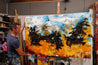 Pseudo Beach 160cm x 100cm Sienna Blue Textured Abstract Painting (SOLD)-Abstract-Franko-[franko_artist]-[Art]-[interior_design]-Franklin Art Studio