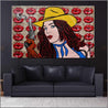 Pucker Up Baby 160cm x 100cm Cowgirl Textured Urban Pop Art Painting (SOLD)-concrete-Franko-[huge]-[Australian]-[best Selling]-Franklin Art Studio