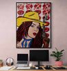 Pucker Up Cowboy 75cm x 100cm Cowgirl Textured Urban Pop Art Painting-Urban Pop Art-[Franko Artist]-[Gold Coast]-[Brisbane]-[Huge]-Franklin Art Studio