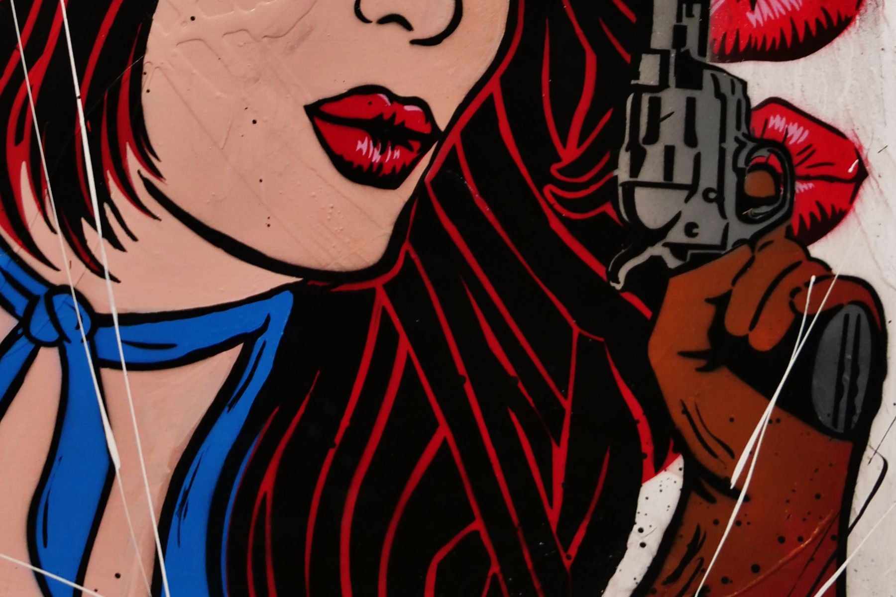 Pucker Up Cowboy 75cm x 100cm Cowgirl Textured Urban Pop Art Painting