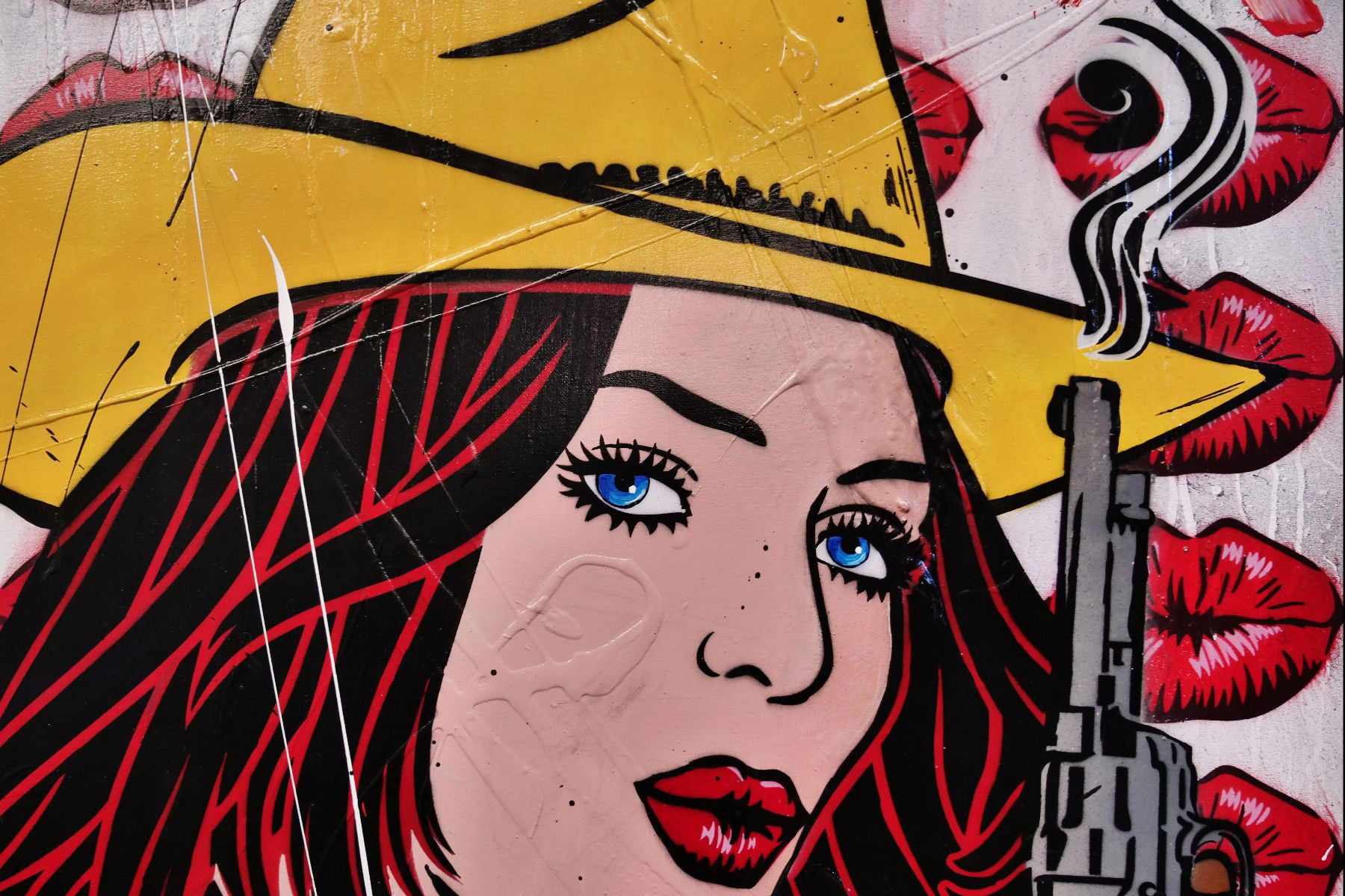 Pucker Up Cowboy 75cm x 100cm Cowgirl Textured Urban Pop Art Painting