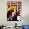 Pucker Up Cowboy 75cm x 100cm Cowgirl Textured Urban Pop Art Painting-Urban Pop Art-[Franko]-[Artist]-[Australia]-[Painting]-Franklin Art Studio