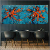Pumpkin Orange Rush 200cm x 80cm Blue Orange Textured Abstract Painting (SOLD)-Abstract-Franko-[Franko]-[huge_art]-[Australia]-Franklin Art Studio