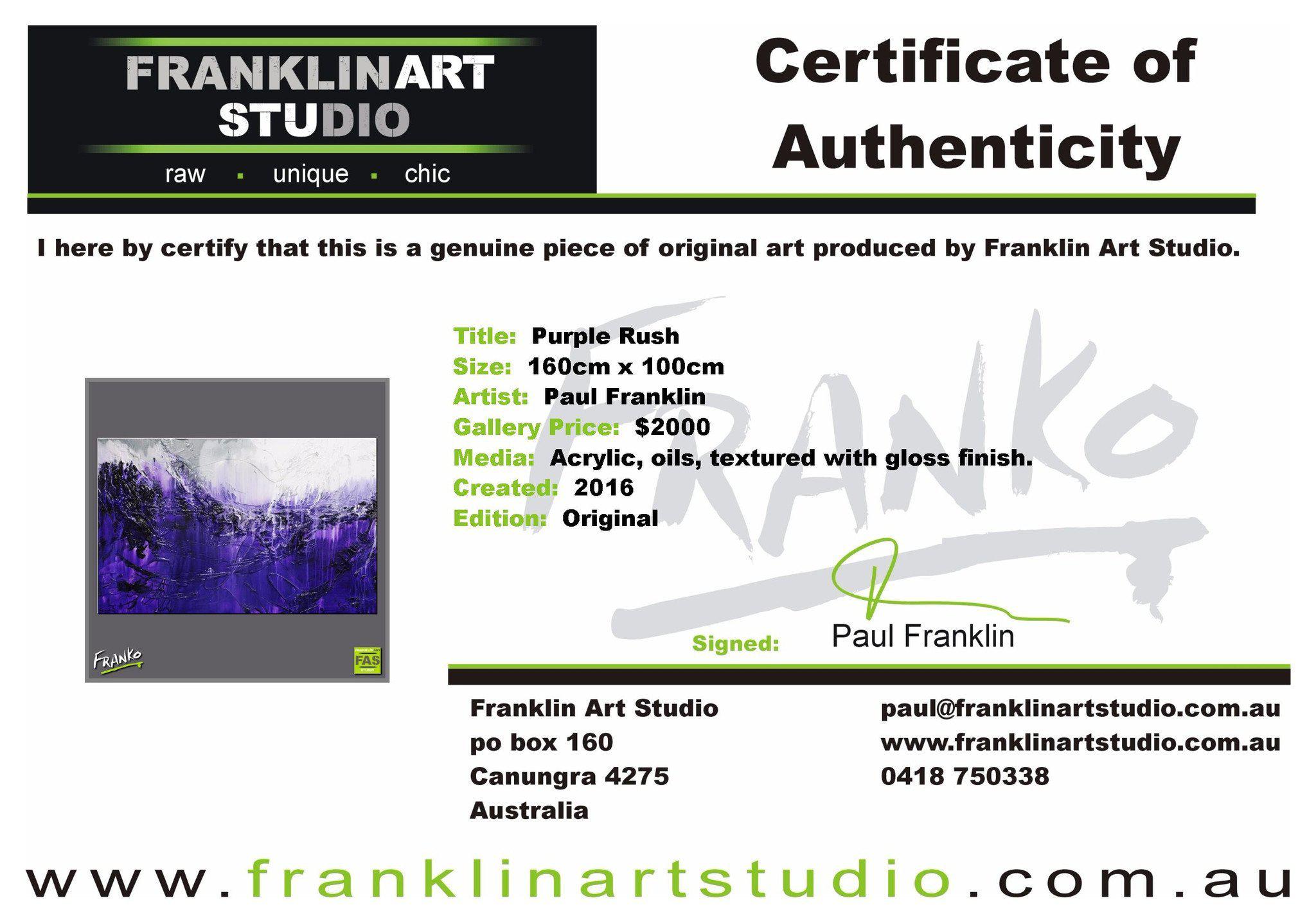 Purple Rush 160cm x 100cm Purple Abstract Painting (SOLD)-abstract-Franko-[franko_art]-[beautiful_Art]-[The_Block]-Franklin Art Studio