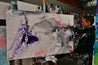 Purple Silk 160cm x 100cm White Pink Purple Textured Abstract Painting (SOLD)-Abstract-Franko-[franko_artist]-[Art]-[interior_design]-Franklin Art Studio