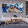Rarified Outback 240cm x 100cm Blue Cream Textured Abstract Painting (SOLD)-Abstract-Franko-[Franko]-[huge_art]-[Australia]-Franklin Art Studio