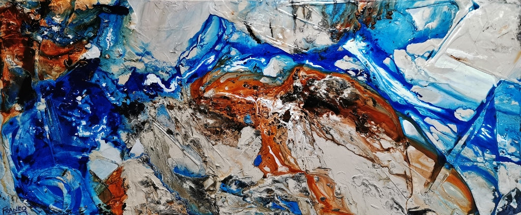 Rarified Outback 240cm x 100cm Blue Cream Textured Abstract Painting (SOLD)-Abstract-Franko-[Franko]-[Australia_Art]-[Art_Lovers_Australia]-Franklin Art Studio