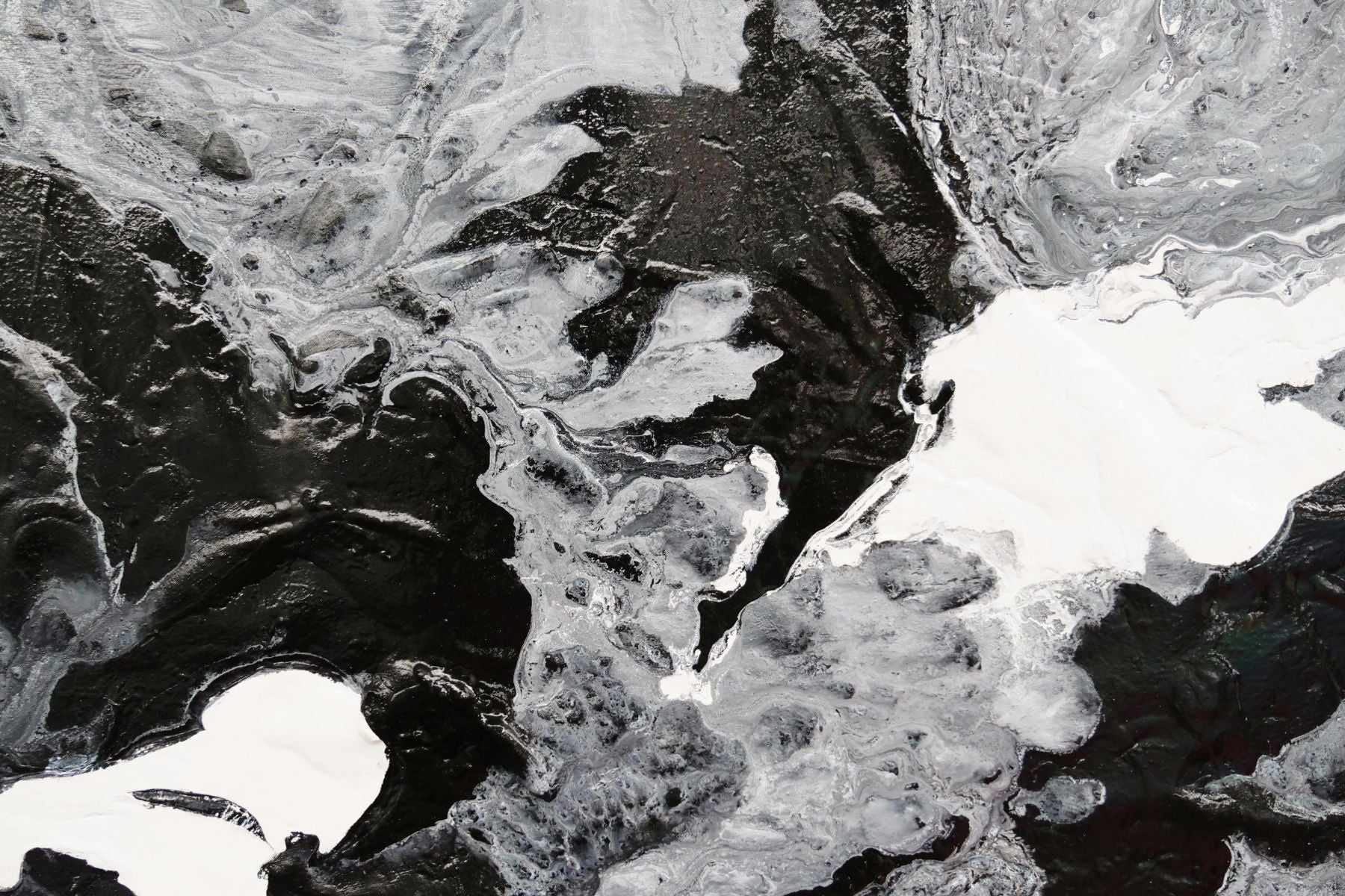 Ravishing Slate 130cm x 130cm Black Grey White Textured Abstract Painting