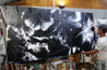 Raw Black Ice 240cm x 120cm Black White Textured Abstract Painting (SOLD)-Abstract-[Franko Artist]-[Cheryl]-[Wendy]-[Gabriela]-Franklin Art Studio