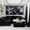 Raw Black Ice 240cm x 120cm Black White Textured Abstract Painting (SOLD)-Abstract-Franko-[huge]-[Australian]-[best Selling]-Franklin Art Studio