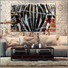 Raw Serengeti 160cm x 100cm African Zebra Textured Urban Pop Art Painting (SOLD)-abstract realism-Franko-[Franko]-[huge_art]-[Australia]-Franklin Art Studio