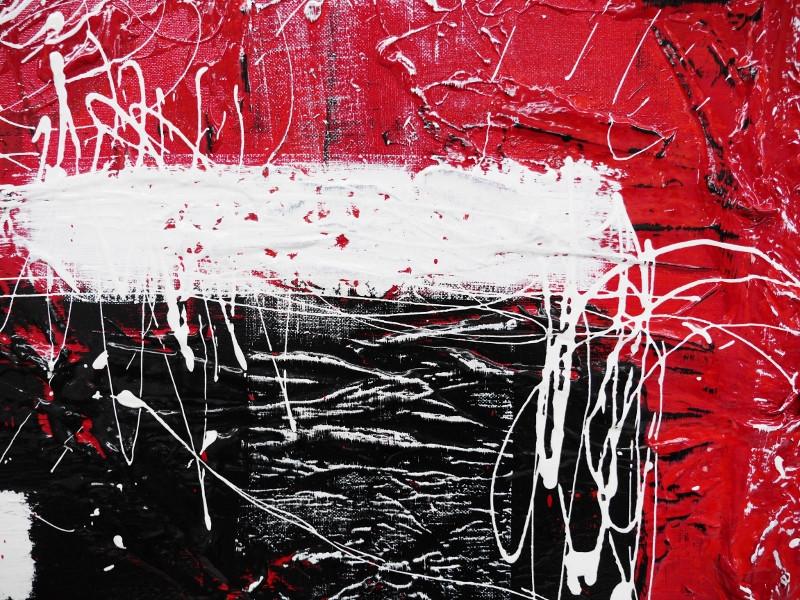 Red Black 120cm x 100cm Black Red Abstract Painting (SOLD)