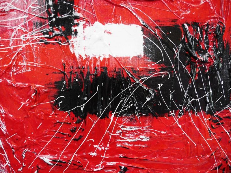 Red Black 120cm x 100cm Black Red Abstract Painting (SOLD)