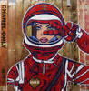 Red Cadet 117cm x 117cm Space Cadet #INDUSTRIAL STYLING ON A RECYCLED PALLET Pop Art Painting (SOLD)-urban pop-Franko-[Franko]-[Australia_Art]-[Art_Lovers_Australia]-Franklin Art Studio