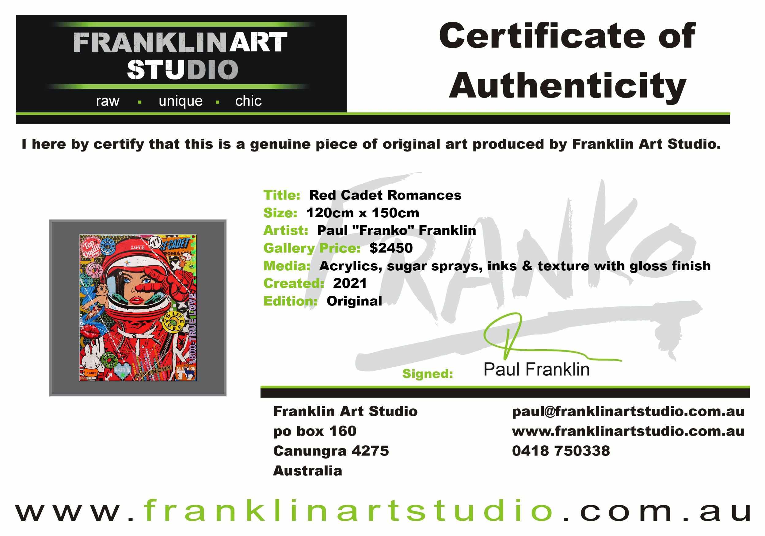 Red Cadet Romances 120cm x 150cm Space Cadet Textured Urban Pop Art Painting (SOLD)-Urban Pop Art-[Franko Artist]-[Cheryl]-[Wendy]-[Gabriela]-Franklin Art Studio