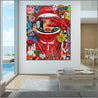 Red Cadet Romances 120cm x 150cm Space Cadet Textured Urban Pop Art Painting (SOLD)-Urban Pop Art-Franko-[huge]-[Australian]-[best Selling]-Franklin Art Studio