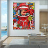 Red Cadet Romances 120cm x 150cm Space Cadet Textured Urban Pop Art Painting (SOLD)-Urban Pop Art-Franko-[Franko]-[huge_art]-[Australia]-Franklin Art Studio