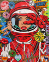 Red Cadet Romances 120cm x 150cm Space Cadet Textured Urban Pop Art Painting (SOLD)-Urban Pop Art-[Franko ]-[Gallery]-[popular]-[Australia]-Franklin Art Studio