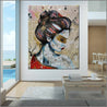 Red Cherry Kimono Golden 120cm x 150cm Geisha Urban Pop Book Club Painting-book club-Franko-[huge]-[Australian]-[best Selling]-Franklin Art Studio