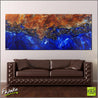 Red Earth Meets The Reef 240cm x 100cm Brown Blue Abstract Painting (SOLD)-abstract-Franko-[Franko]-[huge_art]-[Australia]-Franklin Art Studio