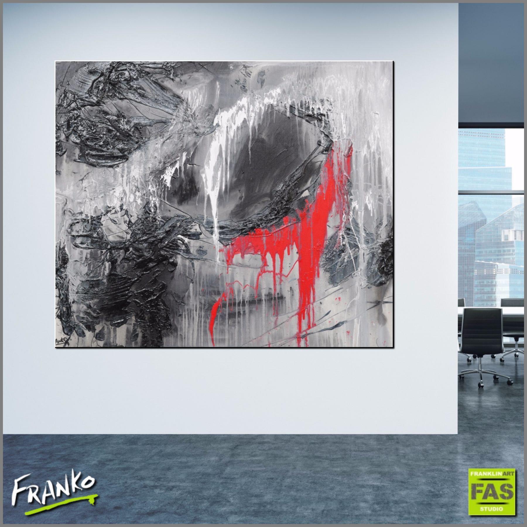 Red Elegance 120cm x 100cm Black and red Abstract Painting (SOLD)-abstract-Franko-[huge]-[Australian]-[best Selling]-Franklin Art Studio