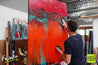 Red Jack Orange Bling 140cm x 100cm Red Orange Abstract Painting (SOLD)-abstract-Franko-[franko_artist]-[Art]-[interior_design]-Franklin Art Studio