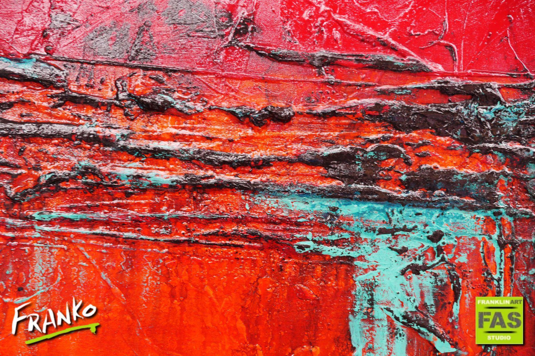 Red Jack Orange Bling 140cm x 100cm Red Orange Abstract Painting (SOLD)