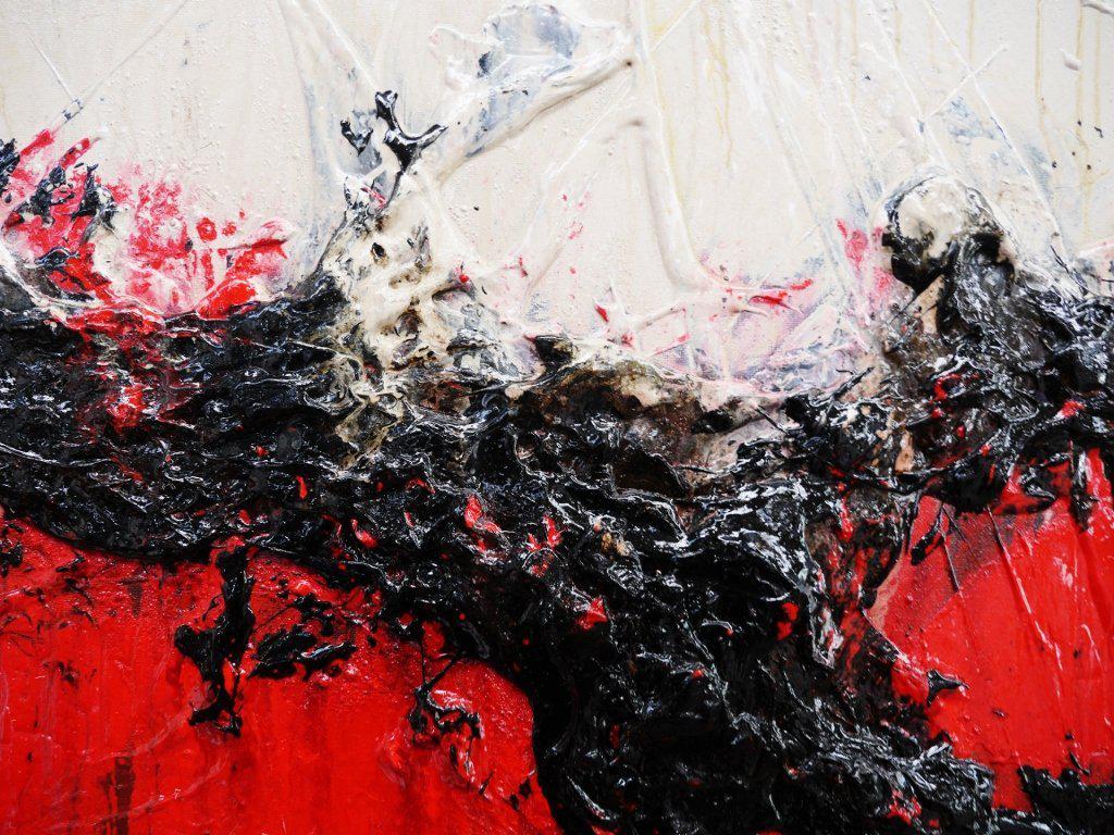 Red Ninja 240cm x 100cm Red White Abstract Painting (SOLD)