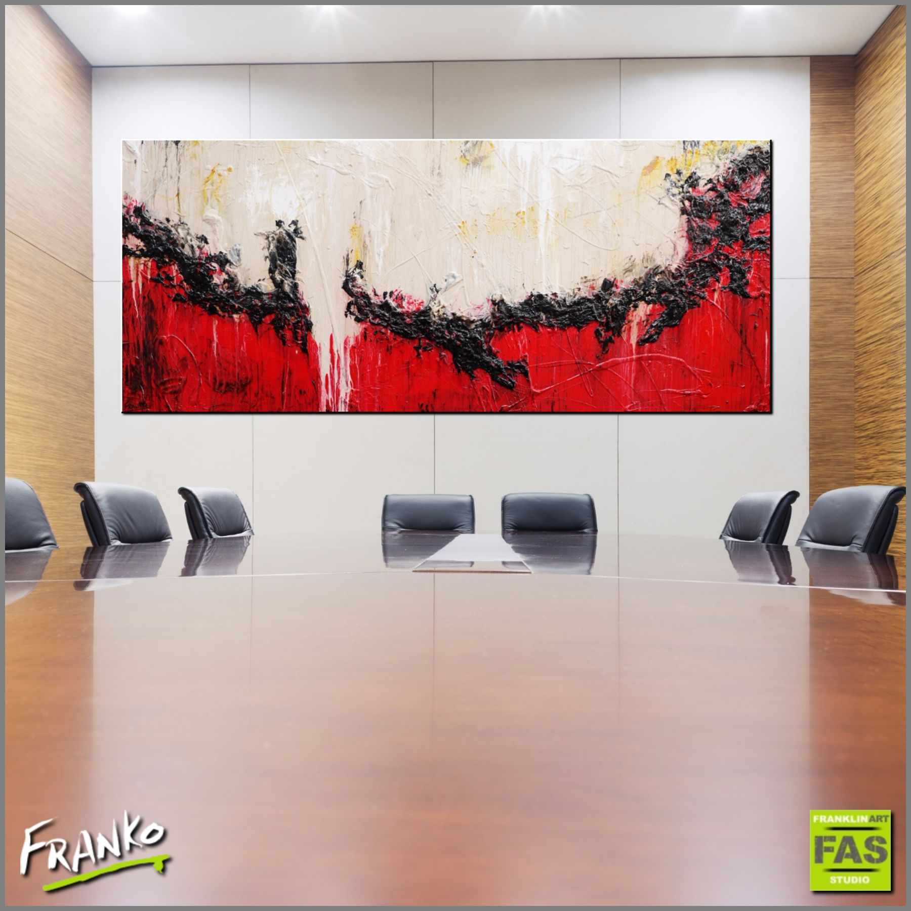 Red Ninja 240cm x 100cm Red White Abstract Painting (SOLD)-abstract-Franko-[huge]-[Australian]-[best Selling]-Franklin Art Studio