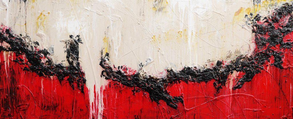 Red Ninja 240cm x 100cm Red White Abstract Painting (SOLD)-abstract-Franko-[Franko]-[Australia_Art]-[Art_Lovers_Australia]-Franklin Art Studio