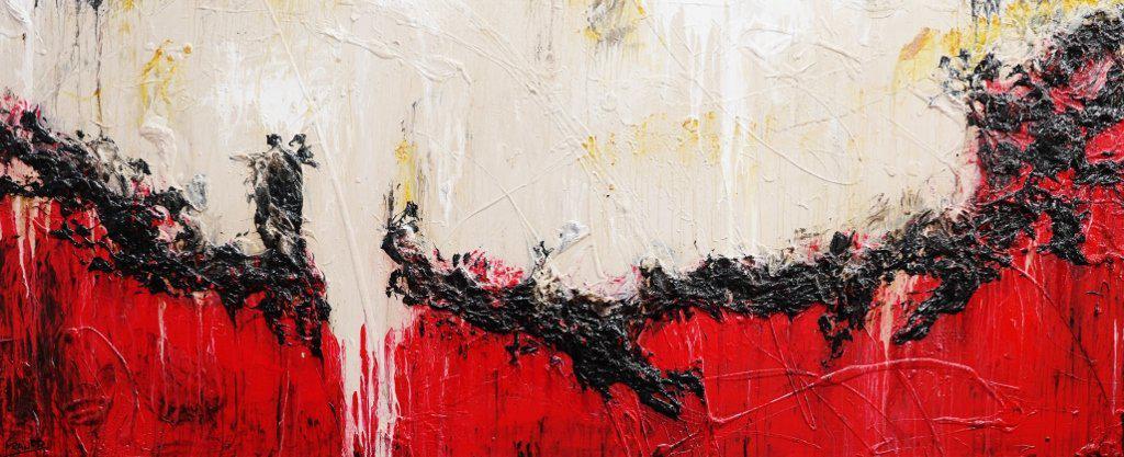Red Ninja 240cm x 100cm Red White Abstract Painting (SOLD)-abstract-[Franko ]-[Gallery]-[popular]-[Australia]-Franklin Art Studio