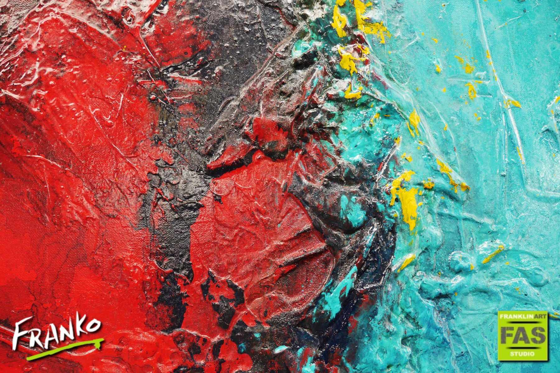 Red Oxygen 160cm x 100cm Blue Red Abstract Painting (SOLD)