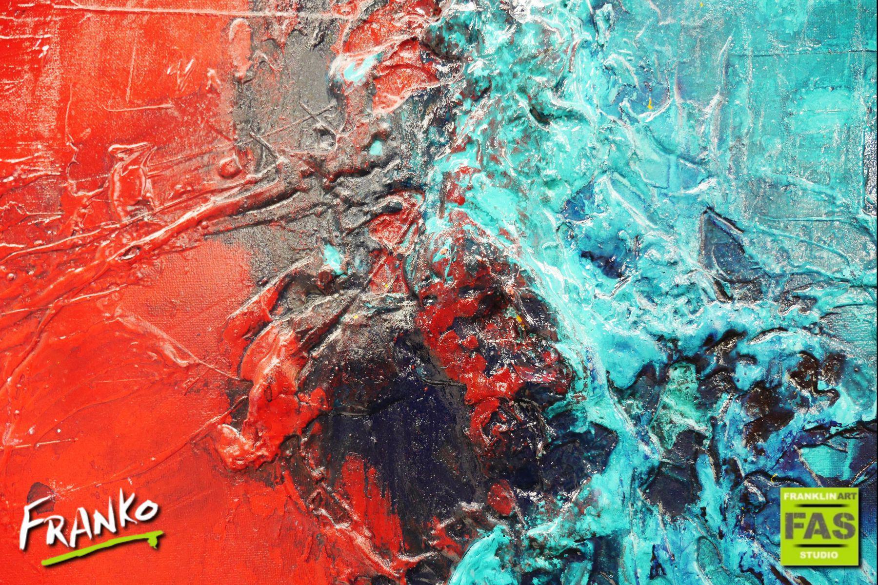 Red Oxygen 160cm x 100cm Blue Red Abstract Painting (SOLD)