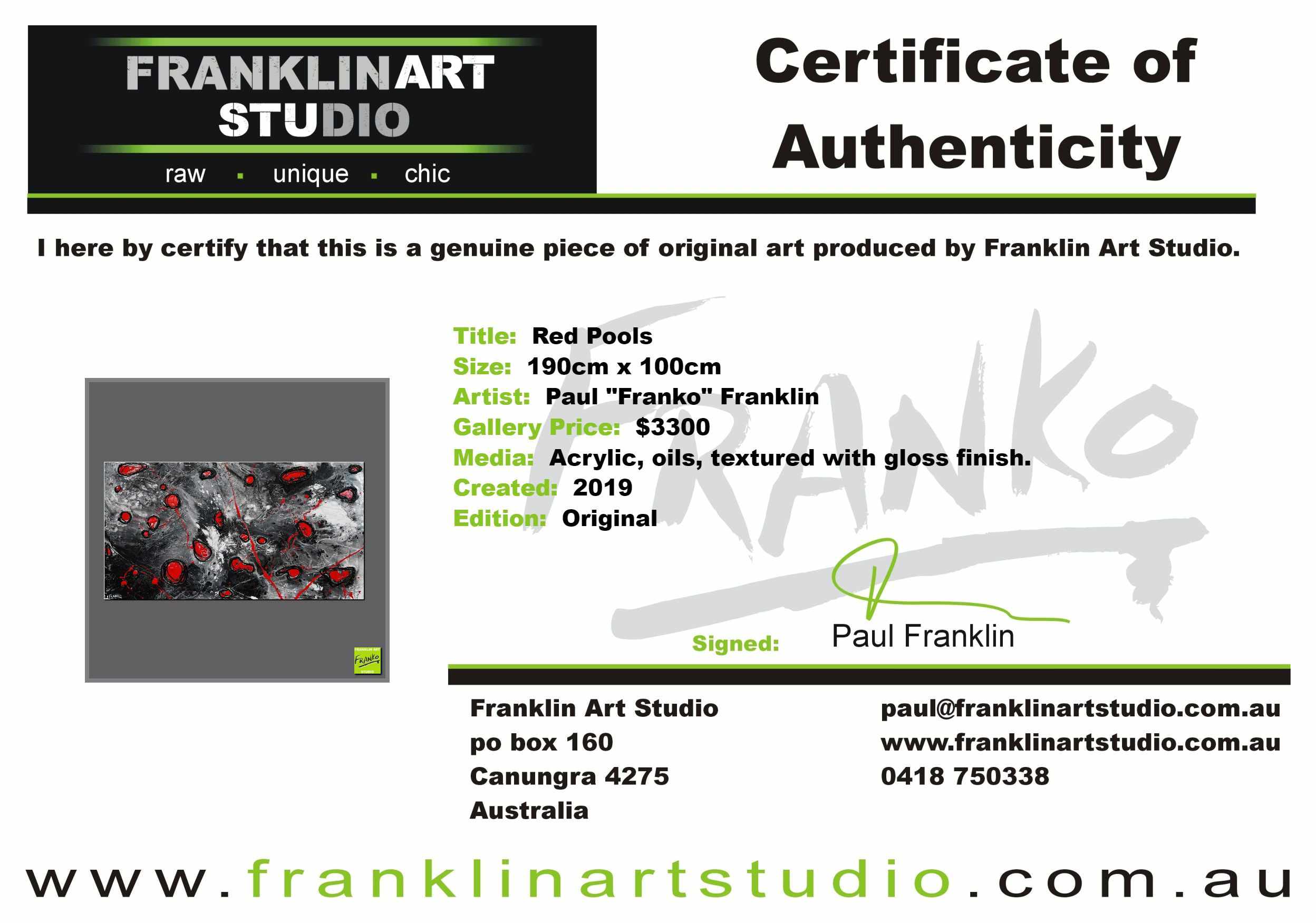 Red Pools 190cm x 100cm Grey Red Textured Abstract Painting (SOLD)-Abstract-[Franko Artist]-[Cheryl]-[Wendy]-[Gabriela]-Franklin Art Studio